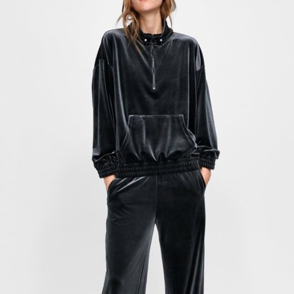 Zara Tops - 👚 SALE: ZARA Soft Track Suit Style Sweatshirt Pouch Pocket